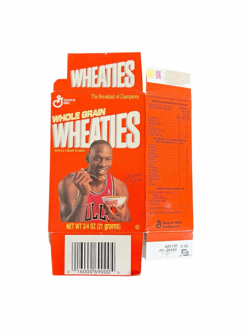 General Mills Wheaties Michael Jordan Chicago Bulls Flat Box Mini 1991 Series 27
